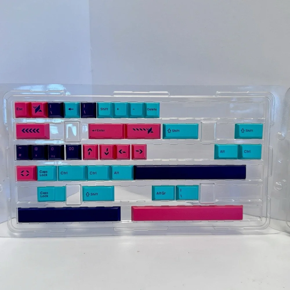 Shurikey Gear Double Shot Keycap Set Purple Pink Teal for Cherry MX 167 Keys